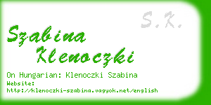szabina klenoczki business card